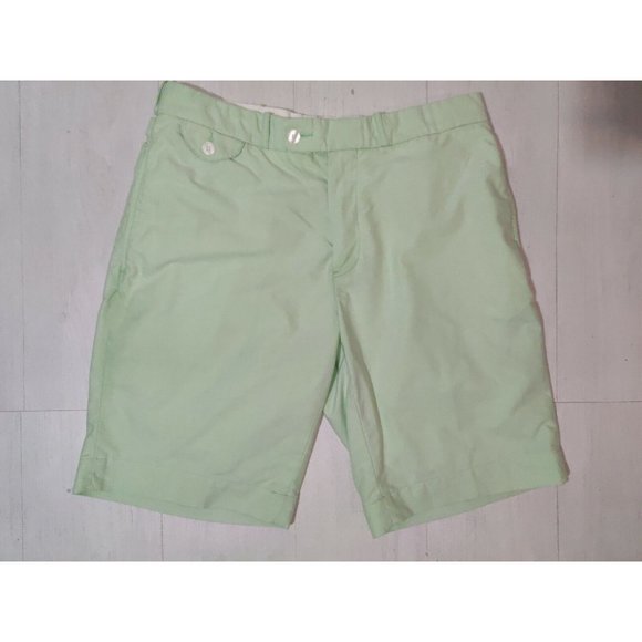 Polo Ralph Lauren 34 x 10" Green Oxford Flat Front Chino Shorts Green Ripstop - Picture 1 of 9